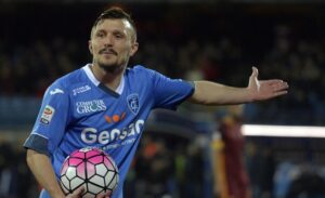 Empoli's defender Mario Rui reacts during the Italian serie A soccer match between Empoli FC vs AS Roma at Carlo Castellani Stadium in Empoli, Italy, 27 February 2016 ANSA/CLAUDIO GIOVANNINI